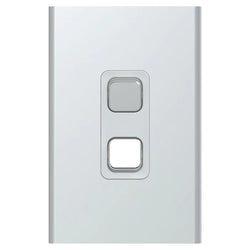 Iconic Styl Switch Vert 2G 20A 230/240V Silver