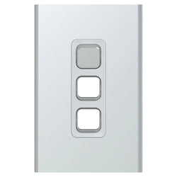 Iconic Styl Switch Vert 3G 20A 230/240V Silver