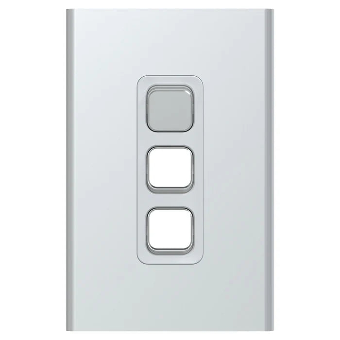 Iconic Styl Switch Vert 3G 20A 230/240V Silver