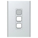 Iconic Styl Switch Vert 3G 20A 230/240V Silver