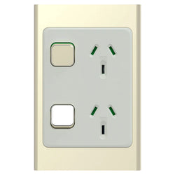Iconic Socket Sw Vert Twin 10A 230/240V Crowne