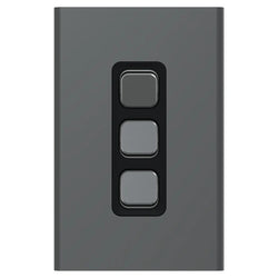 Iconic Styl Switch Vert 3G 20A 230/240V Silver Shadow