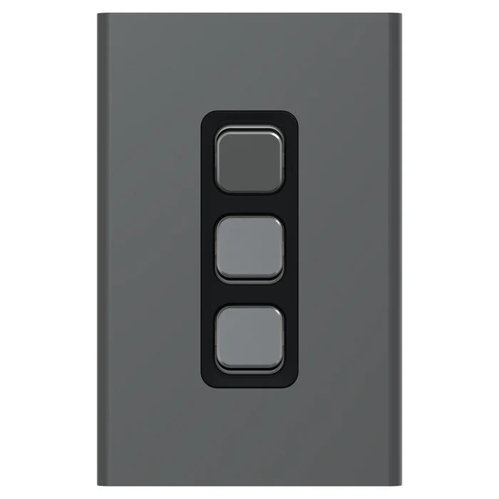 Iconic Styl Switch Vert 3G 20A 230/240V Silver Shadow