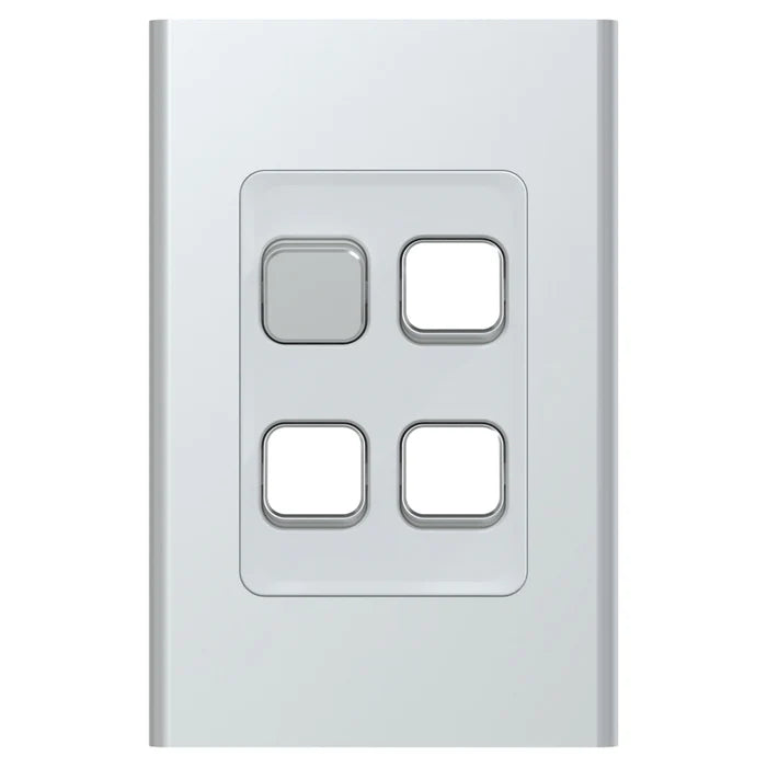 Iconic Styl Switch Vert 4G 20A 230/240V Silver