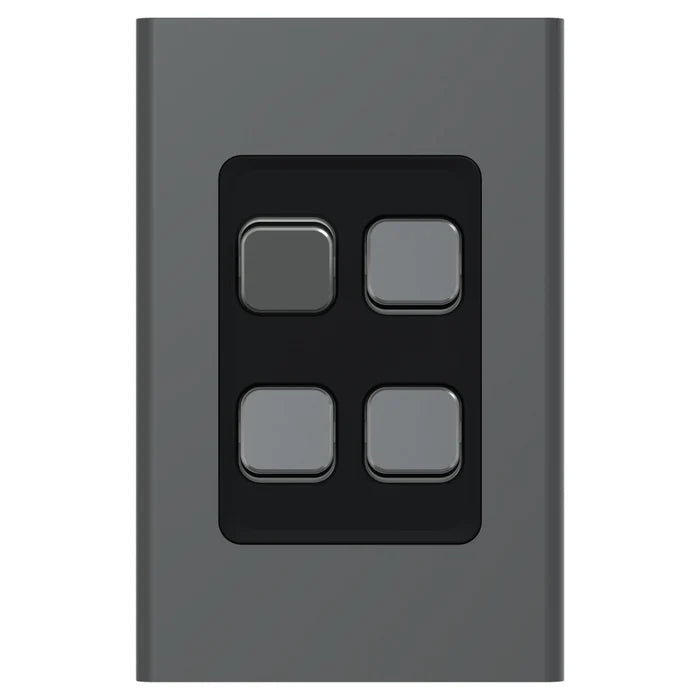Iconic Styl Switch Vert 4G 20A 230/240V Silver Shadow