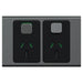 Iconic Socket Sw Horiz Twin 10A 230/240V Silver Shadow
