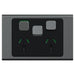 Iconic Socket Sw Horiz Twin with Extra SW Silver Shadow