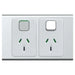 Iconic Socket Sw Horiz Twin 10A 230/240V Silver