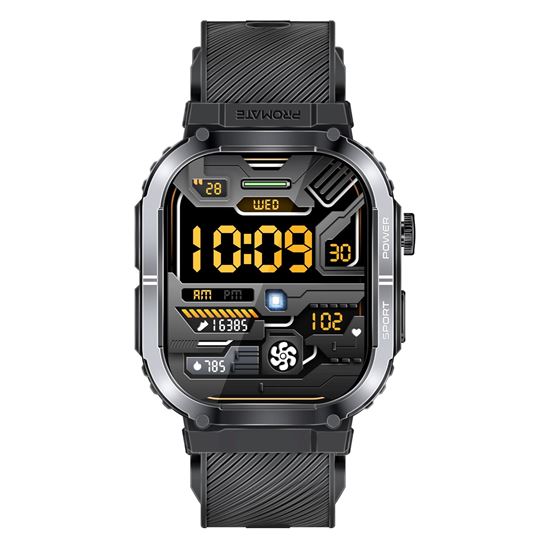 Promate IP68 Smartwatch with 2.01"  TFT Display & Bluetooth Calling Black