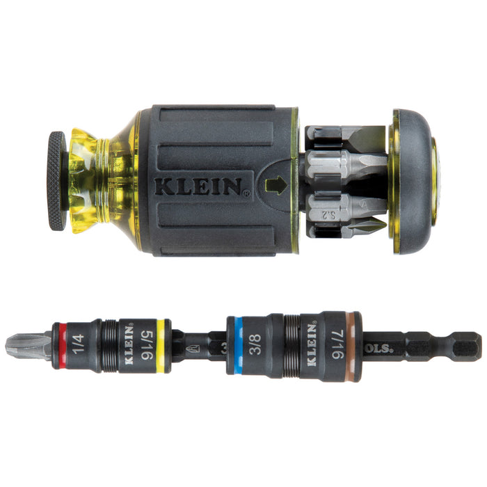 Klein 12-in-1 Impact Rated Stubby Driver W/SAE Flips