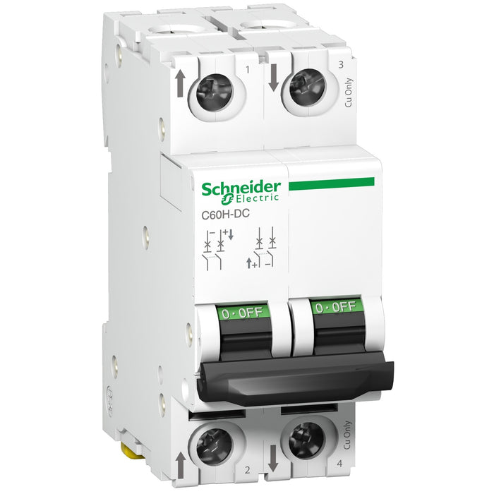 Acti9 MCB 25A 2pole 6kA 500VDC C Curve C60HDC