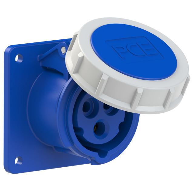 Emptec Socket 16Amp 3pole IP67 6h Panel Flanged Straight