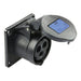 Emptec Socket 16Amp 3pole IP44 6h Black Panel Flanged Straight