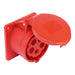 Emptec Socket 16Amp 5pole IP44 6h Panel Flanged Straight