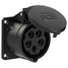 Emptec Socket 16Amp 5pole IP44 6h Black Panel Flanged Straight