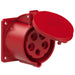 Emptec Socket 32Amp 5pole IP44 6h Panel Flanged Straight
