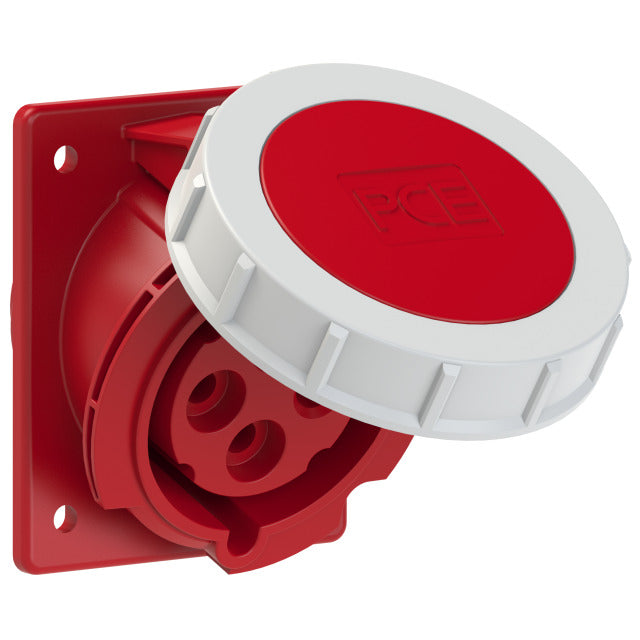 Emptec Socket 32Amp 4pole IP67 3h container Panel Flanged Sloping