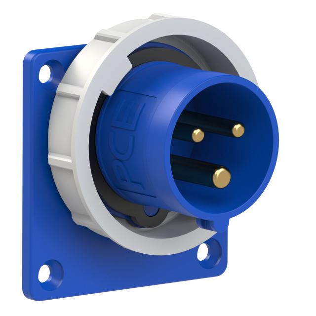 Emptec Plug 16Amp 3pole IP67 6h Panel Flanged Straight