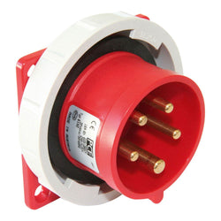 Emptec Plug 16Amp 5pole IP67 6h Panel Flanged Straight
