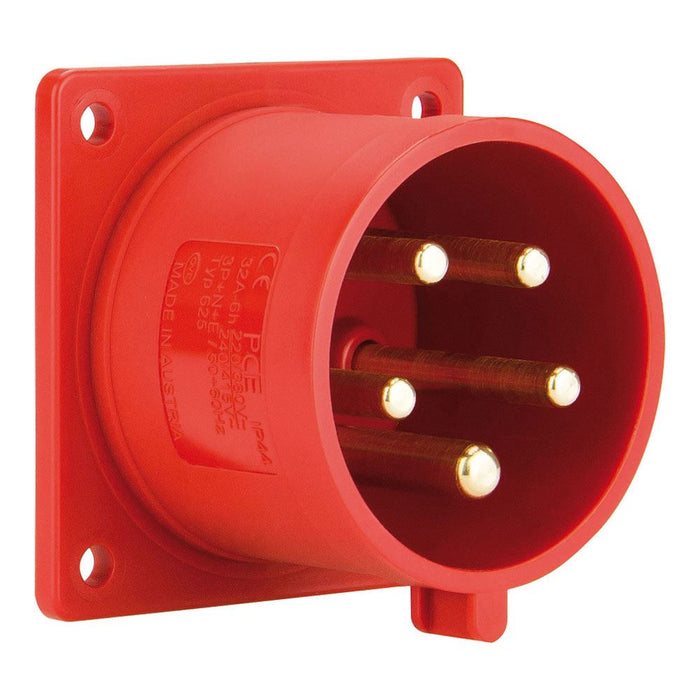 Emptec Plug 32Amp 5pole IP44 6h Panel Flanged Straight