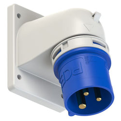 Emptec Plug 32Amp 3pole IP44 6h Appliance inlet Flanged Angled Surf