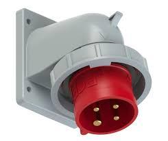 Emptec Plug 32Amp 4pole IP67 6h Appliance inlet Flanged Angled Surf