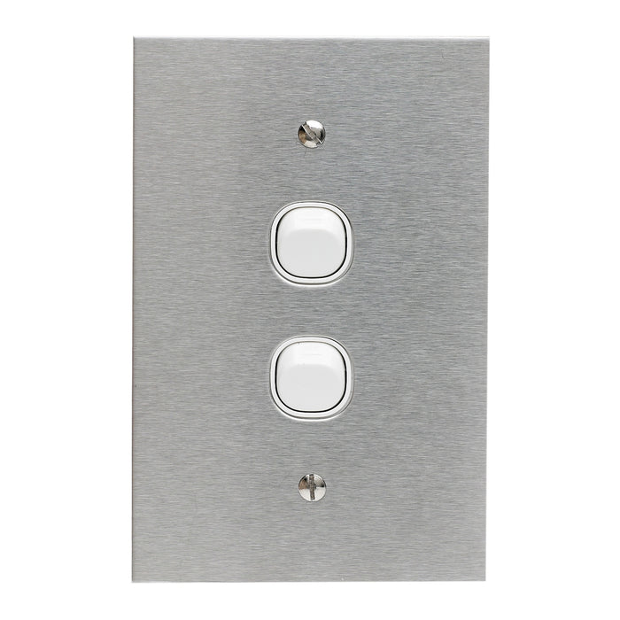 Clipsal Switch 2Gang BSL STtyle S/Steel