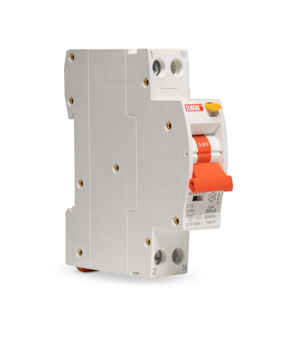 Elmark SR32 RCBO 1P plus N C Curve 16A 30mA 6KA A Type