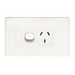 Tradesave Sleek Single 15A Horizontal Power Point. Removable Cover. Flame Resistant. Matt Black