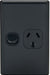 Tradesave Sleek Single 10A Vertical Power Point. Removable Cover. Flame Resistant. Matt Black
