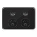 Tradesave Sleek Double 15A Horizontal Power Point. Removable Cover. Flame Resistant. Matt Black