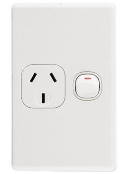 Tradesave Sleek Single 15A Vertical Power Point