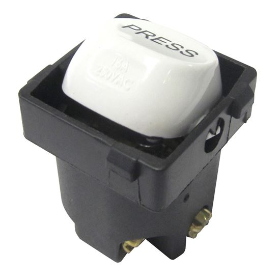 Tradesave Sleek 10A Momentary Press Mech Suits all Tradesave Plates. Flame Resistant. Matt Black