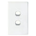 Tradesave Sleek 16A 2-Way Vertical 2 Gang Switch. Flame Resistant. Matt Black