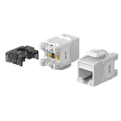 4Cabling 4C Cat6A UTP keystone Jack 180 Degree, without Shutter 50u