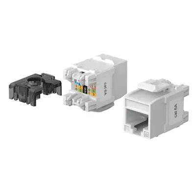 4Cabling 4C Cat6A UTP keystone Jack 180 Degree, without Shutter 50u