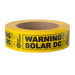 ECS "WARNING SOLAR DC" Adhesive Warning Tape 30mm x 50mtr Roll indoor use - Yellow