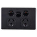 Tradesave Sleek 10A Double Power Point with Extra 16A Switch - Matt Black