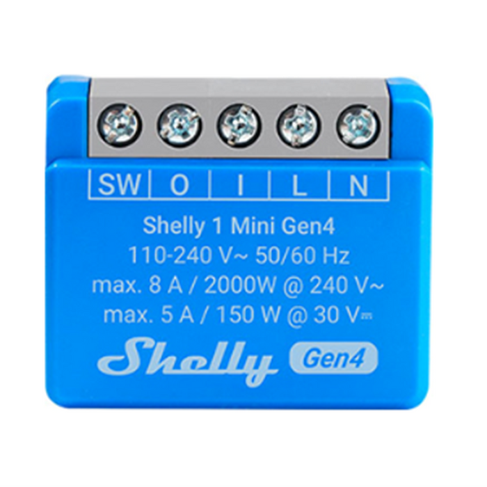 Shelly 1 Mini Gen4 Wifi/Zigbee-Operated 8A Relay Switch