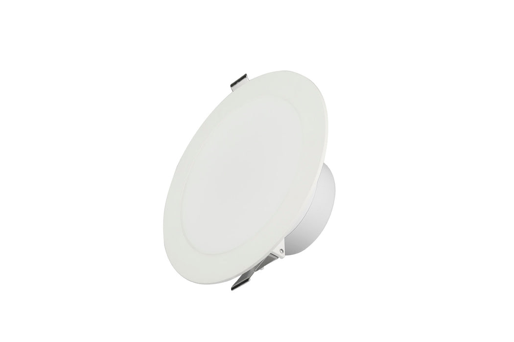 Pureled Eco Downlight with Flush Diffuser 16W CCT Selectable 3000K/4000K/5700K 1520-1840lm Triac Dimming IP54/IP20 160-170mm Cutout Built in Driver with Flex and Plug