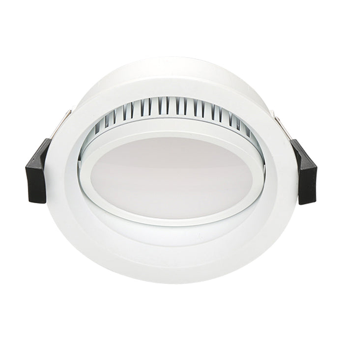 Pureled Platinum Gimbal Downlight 13W CCT Selectable 3000K/4000K/6000K 760-900lm Triac Dimming IP20/IP20 95-100mm Cutout External Driver with Flex and Plug