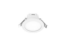 Pureled Eco Downlight with Flush Diffuser 7W CCT Selectable 3000K/4000K/5700K 550-620lm Triac Dimming IP54/IP20 70-75mm Cutout Built in Driver with Flex and Plug