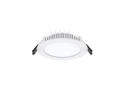 Pureled Platinum Downlight with Flush Diffuser 8W CCT Selectable 3000K/4000K/5700K, CRI>90 760-880lm Triac Dimming IP54/IP20 90-100mm Cutout External Driver with Quick Connect & Flex and Plug