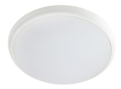 Pureled Emergency Oyster Light 18W/3W Selectable 3000K/4000K/5700K 1710-1910/330lm IP54 300mm Diameter White
