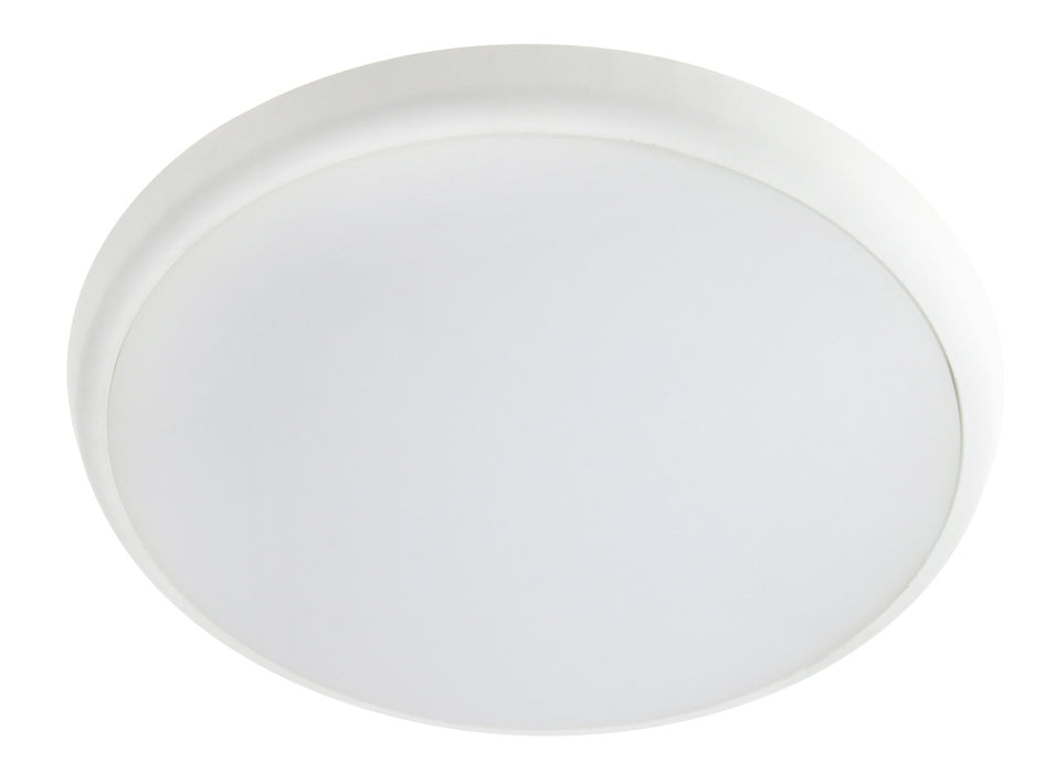 Pureled Emergency Oyster Light 18W/3W Selectable 3000K/4000K/5700K 1710-1910/330lm IP54 300mm Diameter White