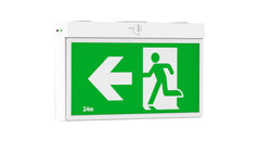 Pureled Surface Mount Blade Exit Light 24M Double Sided 1W Maintained IP20 White Directional Signs Included