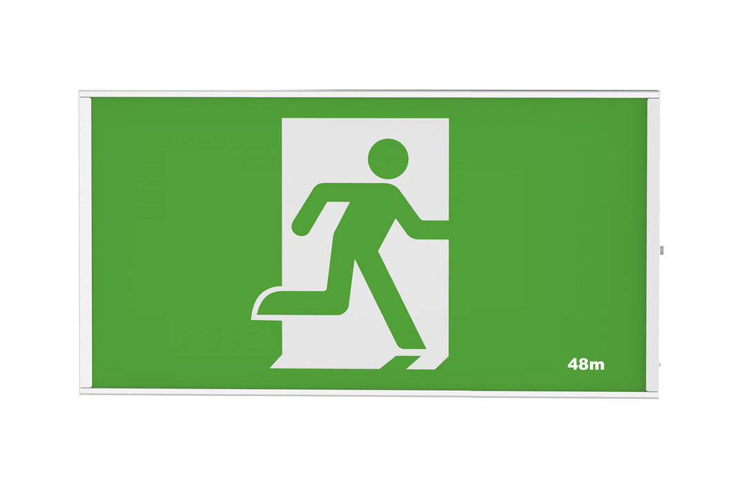 Pureled Jumbo Surface Mount Exit Light 48M Single Sided 5W Maintained IP20 White Directional Signs Included