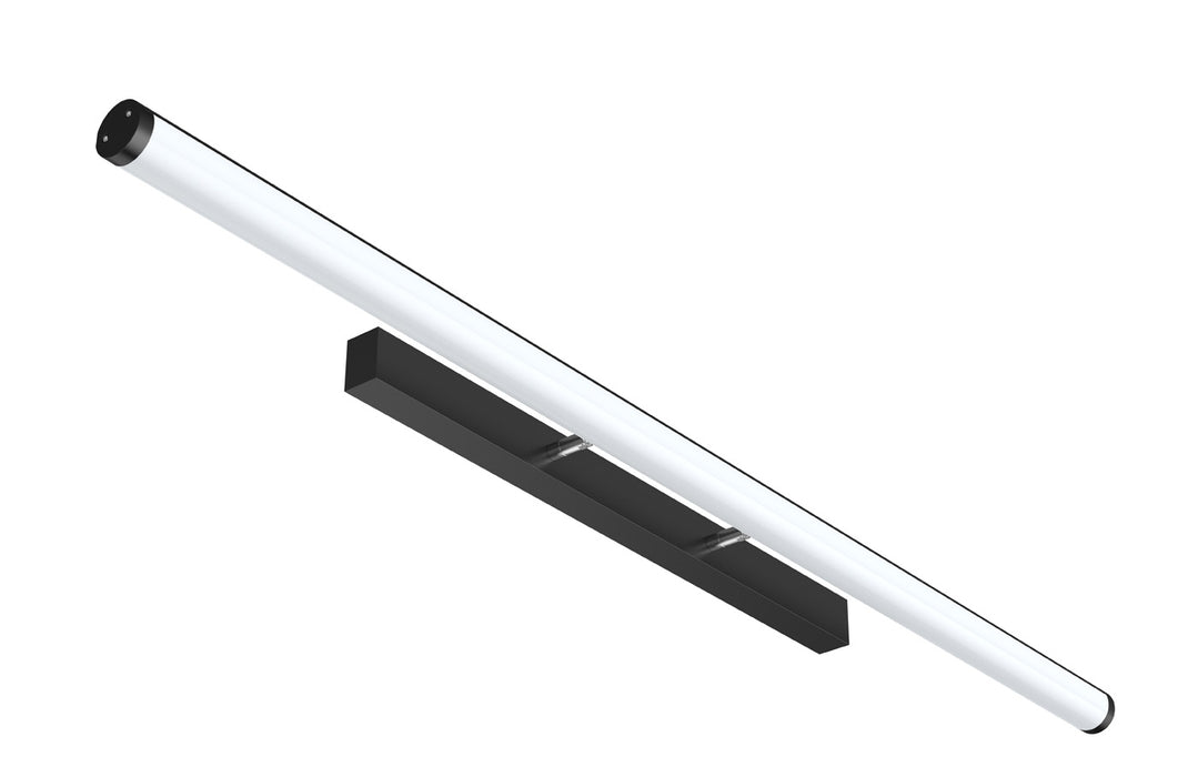 Pureled Mirror Light Round/Tiltable 20W CCT Selectable 3000K/4000K/5000K 2100-2430lm Non Dimming IP40 1140mm Long Black