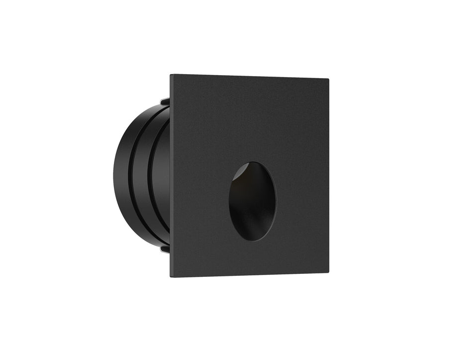 Pureled 24V Outdoor Step Light Square Oval 2W 3000K 60lm Non Dimming IP65 44mm Cutout Black