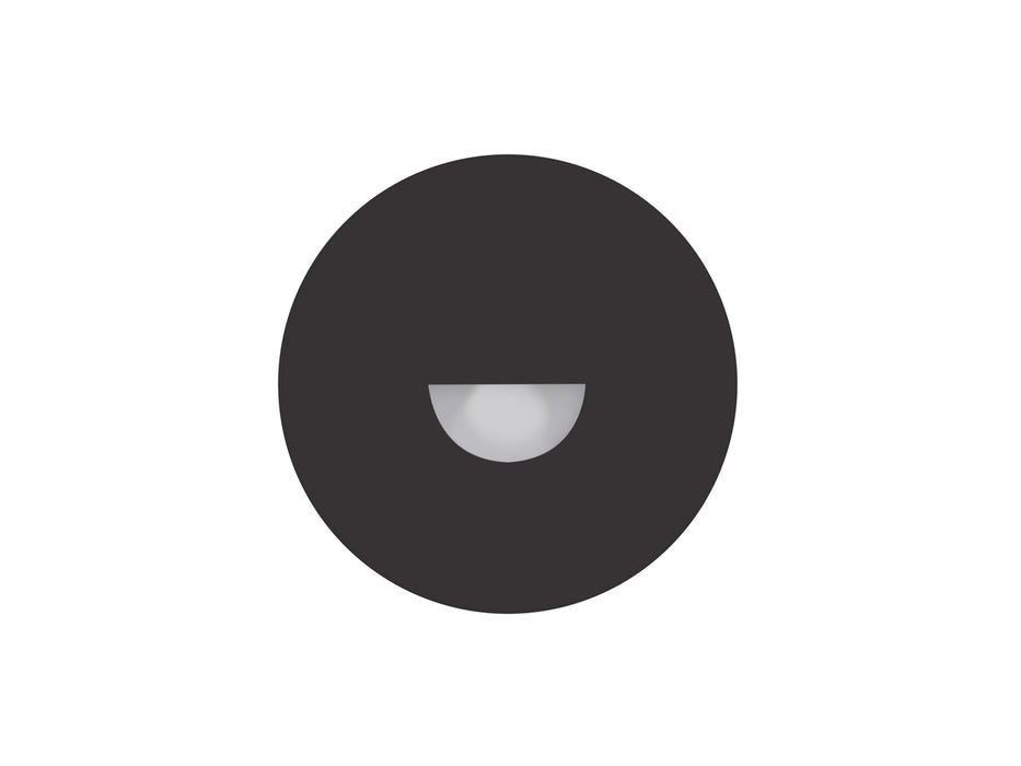 Pureled Magnetinc Faceplate for Indoor Step Light 55mm Diameter Semi-Round Optics Black